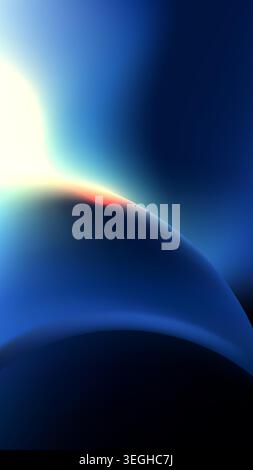 Abstract blue gradient background with smooth sweeping curves and brilliant burst of glowing soft white light for modern digital designs Stock Vector