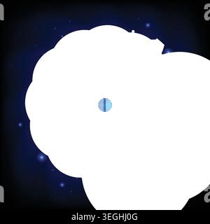 Futuristic background featuring a blue earth grid surrounded by a vibrant cosmic aura and starry space Stock Vector