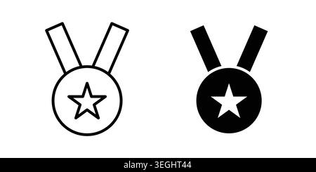 Achievement Medal icon illustration. Pixel perfect vector graphics Stock Vector