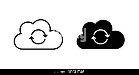 Cloud sync icon illustration. Pixel perfect vector graphics Stock Vector