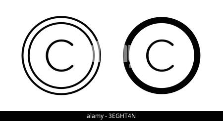 Copyright icon illustration. Pixel perfect vector graphics Stock Vector