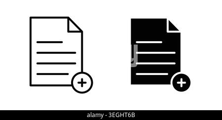 Add document icon illustration. Pixel perfect vector graphics Stock Vector