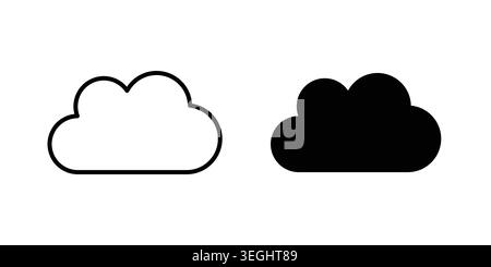 Cloud icon illustration. Pixel perfect vector graphics Stock Vector