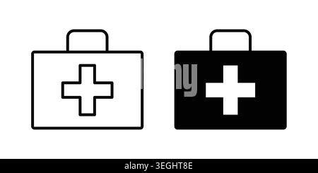 Doctor bag icon illustration. Pixel perfect vector graphics Stock Vector