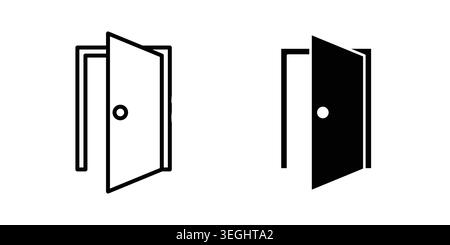 Door icon illustration. Pixel perfect vector graphics Stock Vector