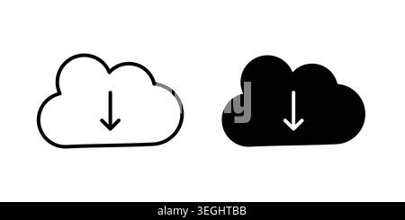 Download from Cloud icon illustration. Pixel perfect vector graphics Stock Vector