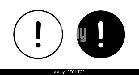 Exclamation button icon illustration. Pixel perfect vector graphics Stock Vector