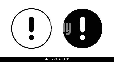 Exclamation icon illustration. Pixel perfect vector graphics Stock Vector