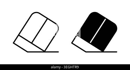Eraser icon illustration. Pixel perfect vector graphics Stock Vector