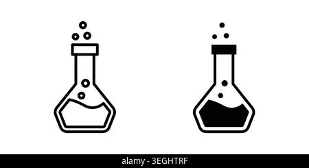 Flask icon illustration. Pixel perfect vector graphics Stock Vector