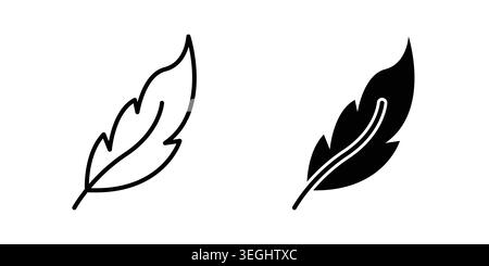 Feather icon illustration. Pixel perfect vector graphics Stock Vector