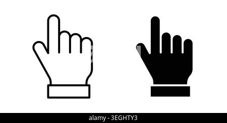 Hand pointer icon illustration. Pixel perfect vector graphics Stock Vector