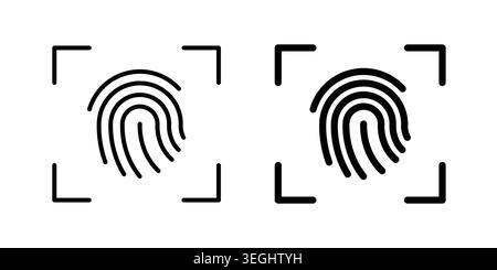 Fingerprint icon illustration. Pixel perfect vector graphics Stock Vector
