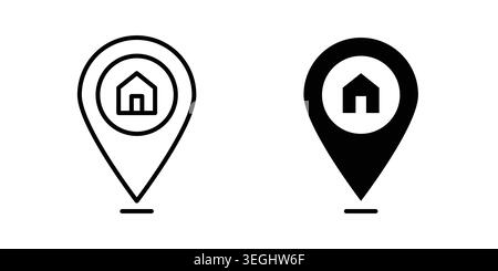 Home location icon illustration. Pixel perfect vector graphics Stock Vector
