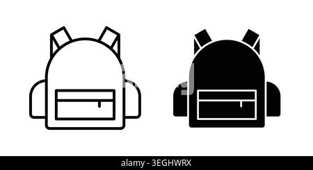 Backpack icon illustration. Pixel perfect vector graphics Stock Vector