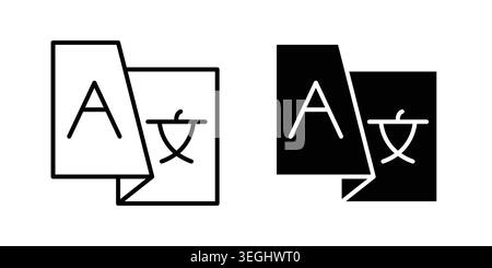 Language icon illustration. Pixel perfect vector graphics Stock Vector