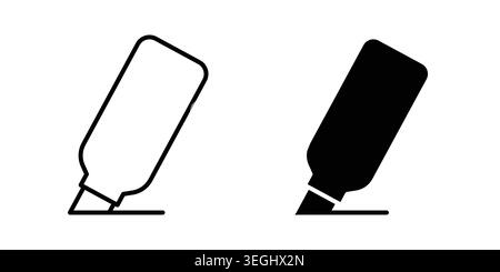 Highlight pen icon illustration. Pixel perfect vector graphics Stock Vector