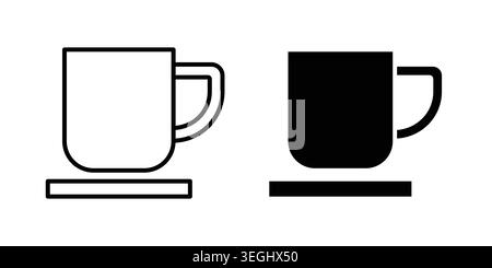 Mug icon illustration. Pixel perfect vector graphics Stock Vector