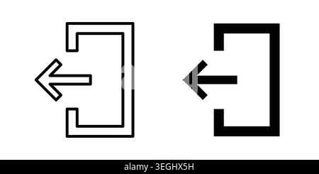 Log out icon illustration. Pixel perfect vector graphics Stock Vector