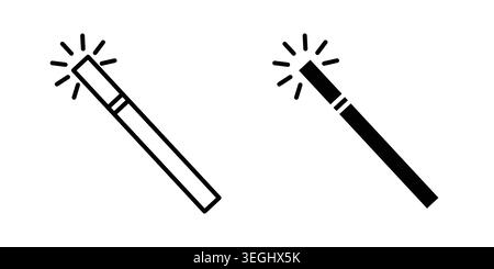 Magic wand icon illustration. Pixel perfect vector graphics Stock Vector