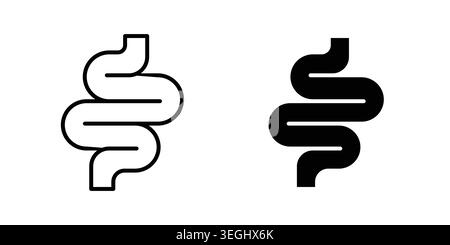 Intestine icon illustration. Pixel perfect vector graphics Stock Vector