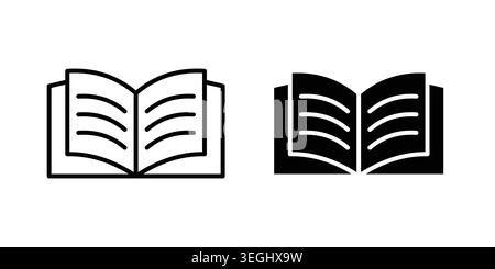 open book icon illustration. Pixel perfect vector graphics Stock Vector