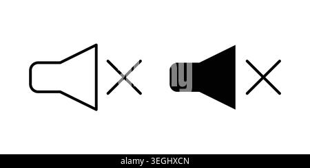 Mute icon illustration. Pixel perfect vector graphics Stock Vector
