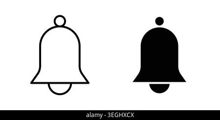Notification bell icon illustration. Pixel perfect vector graphics Stock Vector