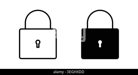 Lock icon illustration. Pixel perfect vector graphics Stock Vector