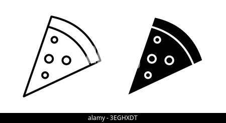 Pizza slice icon illustration. Pixel perfect vector graphics Stock Vector