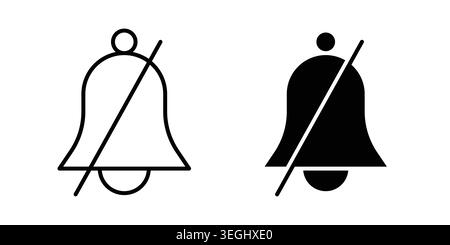 Notification off icon illustration. Pixel perfect vector graphics Stock Vector