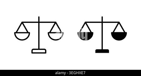 Balance scale icon illustration. Pixel perfect vector graphics Stock Vector
