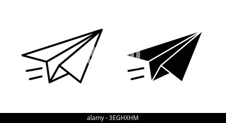 Paper plane icon illustration. Pixel perfect vector graphics Stock Vector