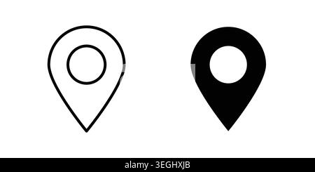 Location pin icon illustration. Pixel perfect vector graphics Stock Vector