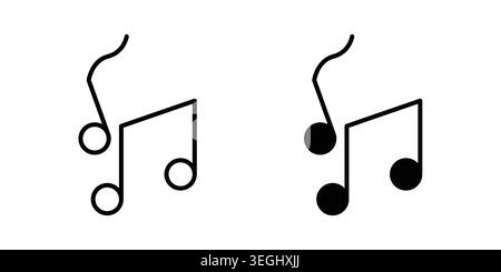 Music note icon illustration. Pixel perfect vector graphics Stock Vector