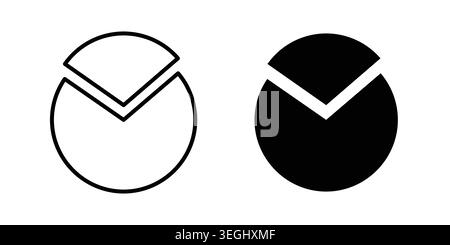 Pie chart icon illustration. Pixel perfect vector graphics Stock Vector