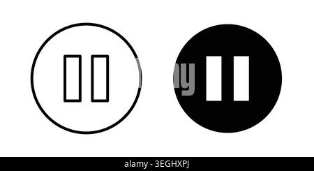 Pause icon illustration. Pixel perfect vector graphics Stock Vector