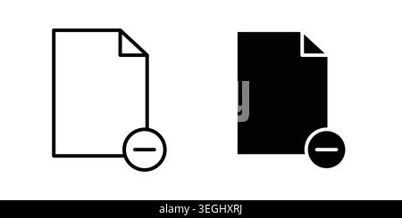 Remove file icon illustration. Pixel perfect vector graphics Stock Vector