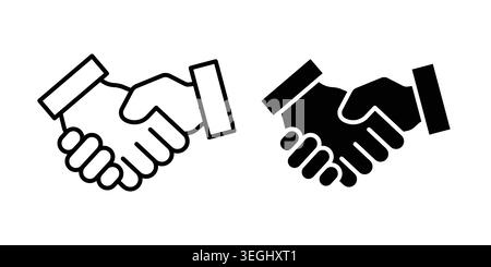 Partnership handshake icon illustration. Pixel perfect vector graphics Stock Vector