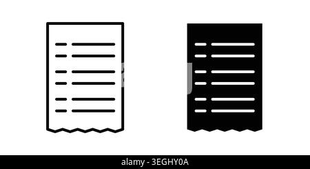 Bill receipt icon illustration. Pixel perfect vector graphics Stock Vector