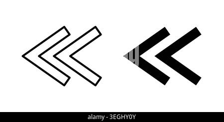 Previous arrow icon illustration. Pixel perfect vector graphics Stock Vector