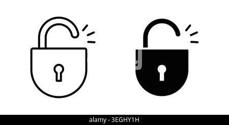 Open lock icon illustration. Pixel perfect vector graphics Stock Vector