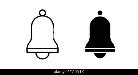 Notification bell icon illustration. Pixel perfect vector graphics Stock Vector
