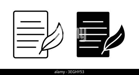 Quill icon illustration. Pixel perfect vector graphics Stock Vector