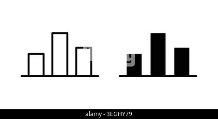 Bar chart icon illustration. Pixel perfect vector graphics Stock Vector