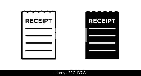 Receipt icon illustration. Pixel perfect vector graphics Stock Vector