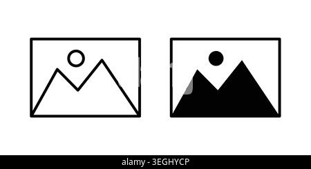 Photo gallery icon illustration. Pixel perfect vector graphics Stock Vector