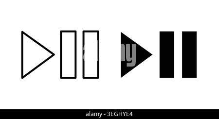 Play pause icon illustration. Pixel perfect vector graphics Stock Vector