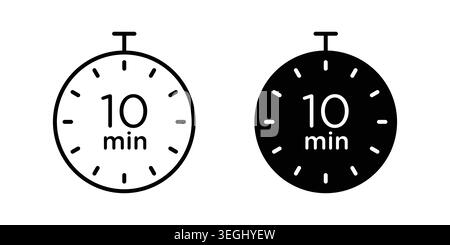 10 minutes icon illustration. Pixel perfect vector graphics Stock Vector