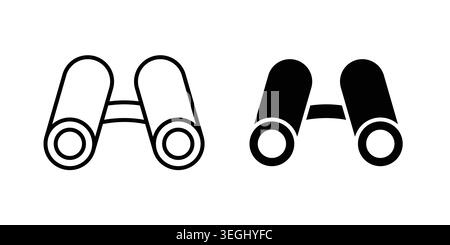 Binoculars icon illustration. Pixel perfect vector graphics Stock Vector